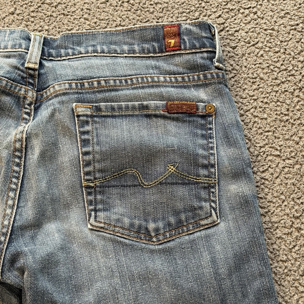 7 for All Mankind Boy Cut Bootcut Jeans Low Rise Buttonfly Y2K Women's 29 USA - Picture 13 of 16